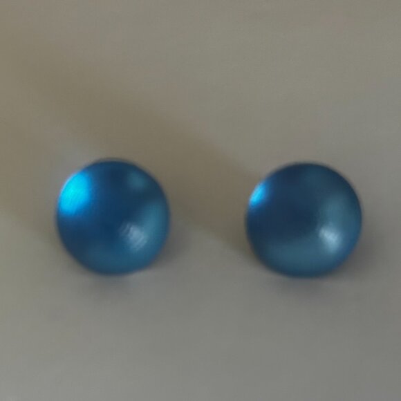 Alexis Bittar lucite blue stud earrings and matching horseshoe necklace - Picture 5 of 7